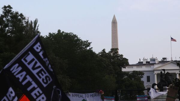 Protestas delante de la Casa Blanca en Washington, EEUU - Sputnik Mundo