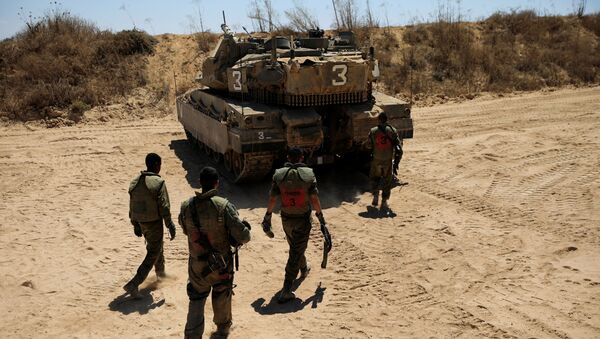 Militares israelíes en la frontera de Gaza - Sputnik Mundo