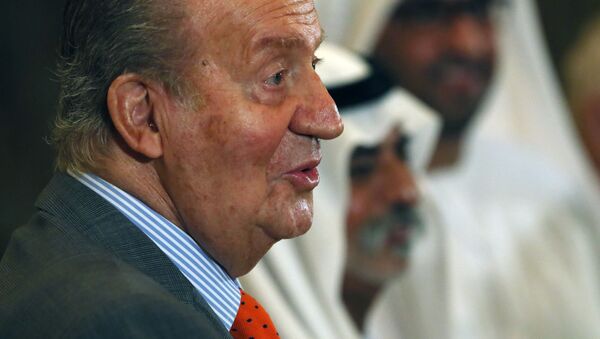  El rey emérito de España, Juan Carlos I, en el Foro Económico EAU-España en el hotel Emirates Palace en Abu Dhabi. - Sputnik Mundo