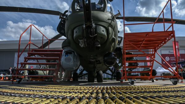 Un helicóptero Mi-28N presentado durante el foro Army 2020 - Sputnik Mundo