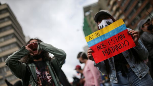 Una protesta contra incremento de la violencia en Colombia - Sputnik Mundo