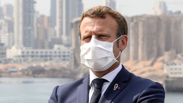 Emmanuel Macron, presidente de Francia, en Beirut - Sputnik Mundo