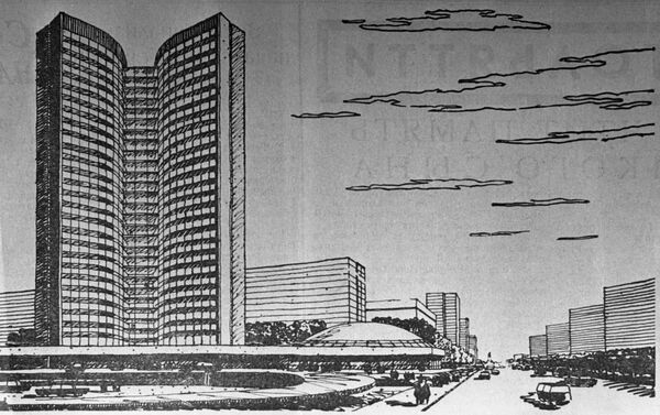 Un proyecto de un complejo de edificios en Nuevo Arbat, 1963 - Sputnik Mundo