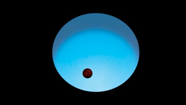 El exoplaneta WASP-189 b orbita su estrella (ilustración) - Sputnik Mundo