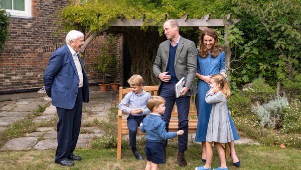 El científico británico David Attenborough visita al príncipe William y su familia - Sputnik Mundo