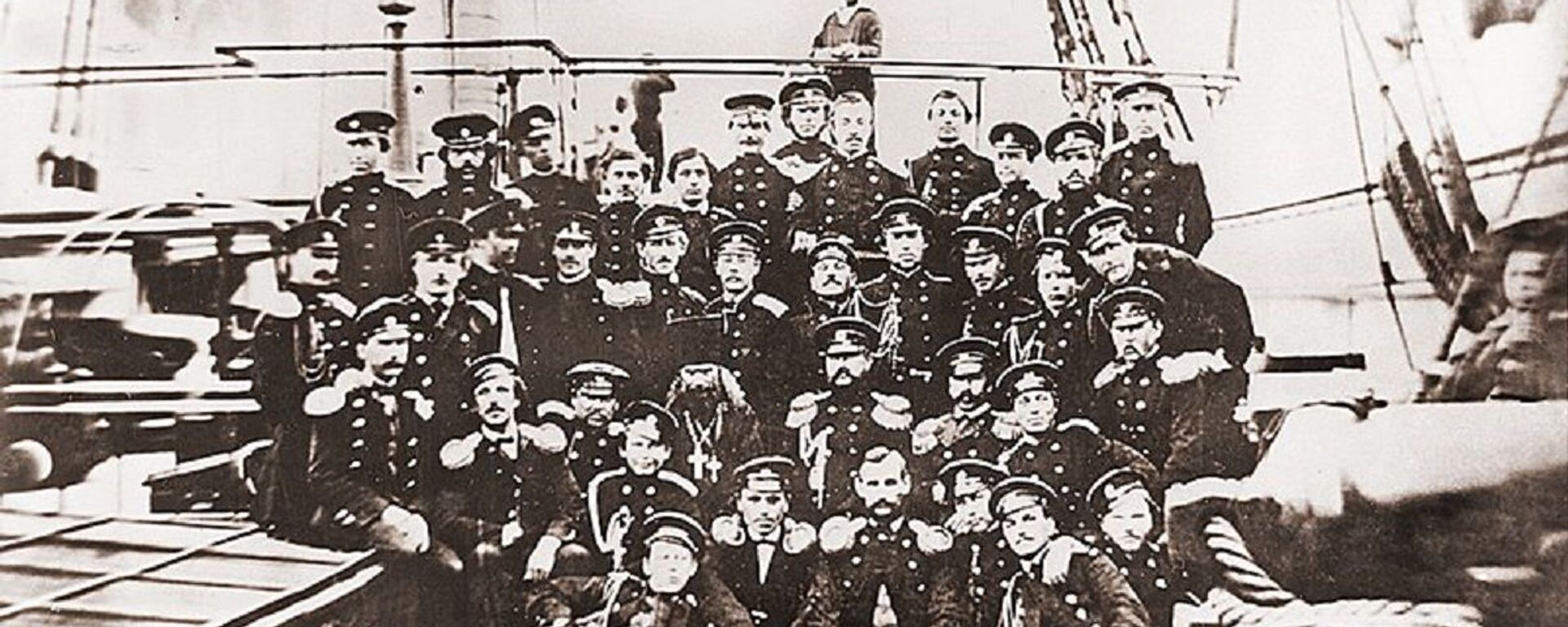 Oficiales rusos a bordo de la fragata Peresvet, en Boston, en 1863 - Sputnik Mundo, 1920, 01.10.2020