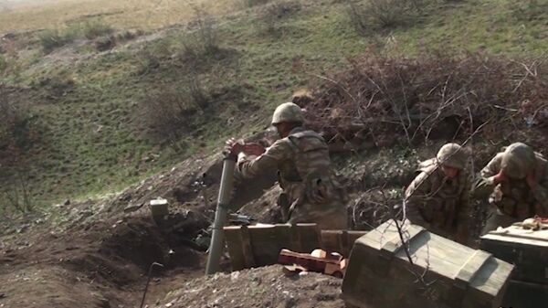 Militares azeríes en la zona del conflicto en Nagorno Karabaj - Sputnik Mundo