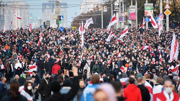 Protestas en Minsk Ultimátum del Pueblo - Sputnik Mundo