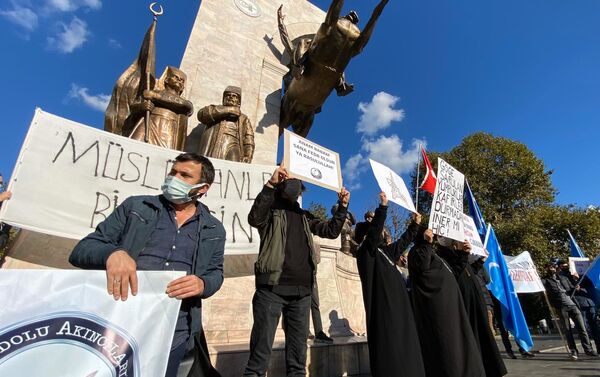 Los manifestantes contra Francia y Macron en Turquía - Sputnik Mundo