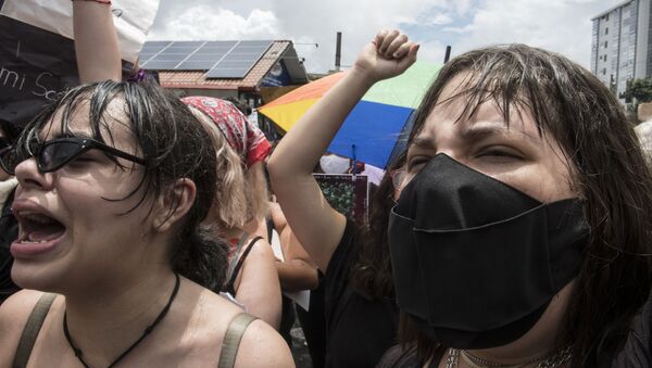 Mujeres costarriqueñas protestando en San José - Sputnik Mundo