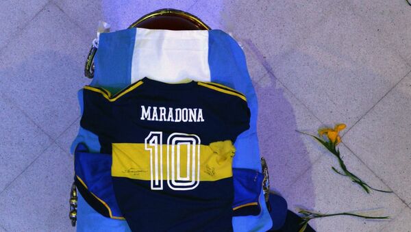 El féretro de Maradona - Sputnik Mundo
