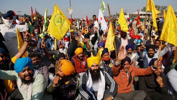 Marcha de agricultores en la India - Sputnik Mundo