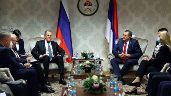 El ministro de Asuntos Exteriores de Rusia, Serguéi Lavrov, durante la visita a Bosnia y Herzegovina - Sputnik Mundo