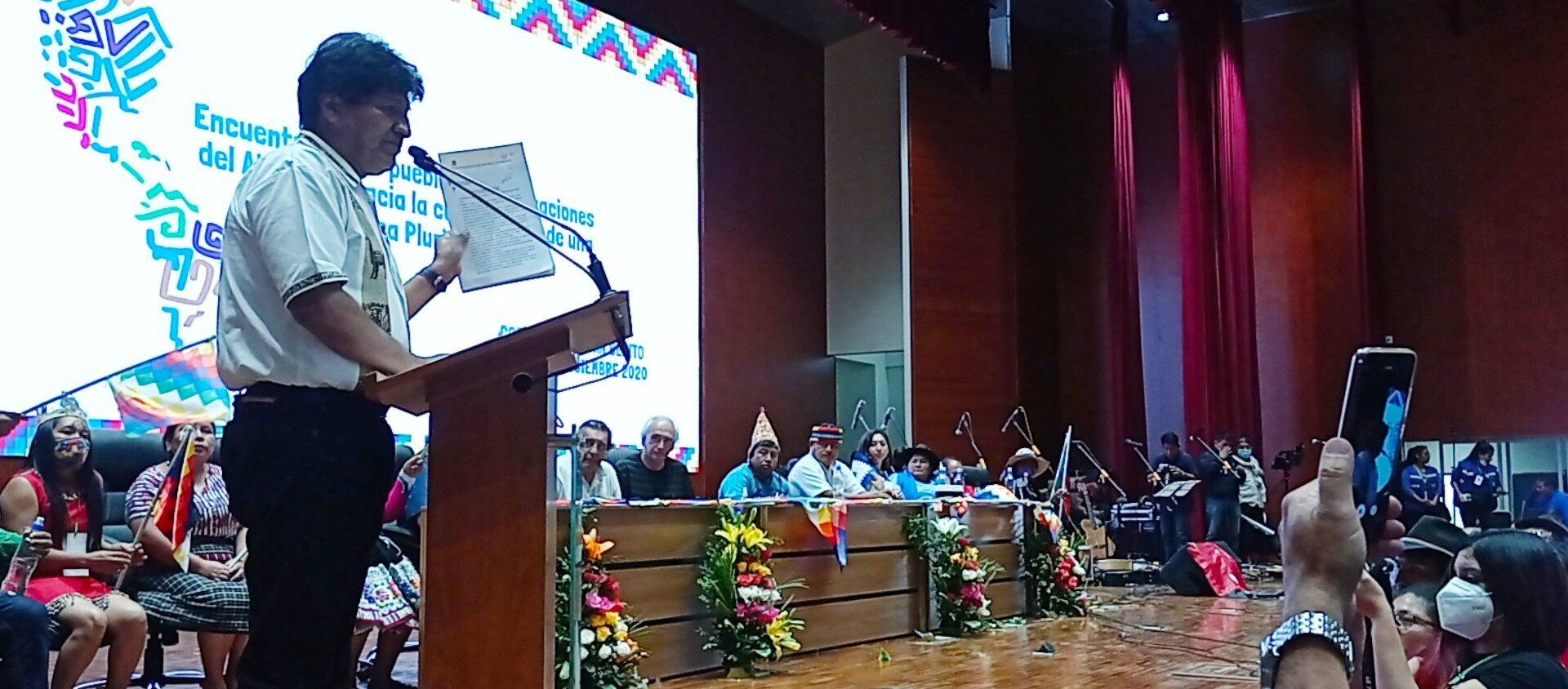 El expresidente boliviano Evo Morales durante el Encuentro de los pueblos y organizaciones del Abya Yala - Sputnik Mundo, 1920, 20.12.2020