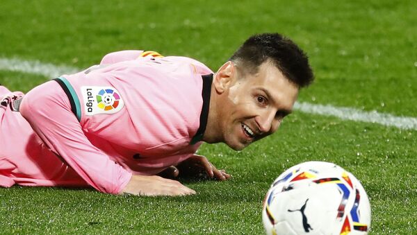 El delantero del FC Barcelona Lionel Messi durante el partido contra el Valladolid - Sputnik Mundo