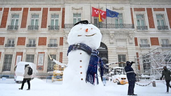 La borrasca Filomena deja Madrid bajo un grueso manto de nieve - Sputnik Mundo