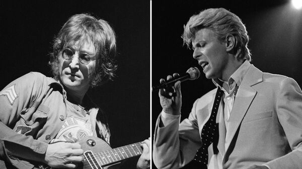 John Lennon y David Bowie, músicos británicos - Sputnik Mundo