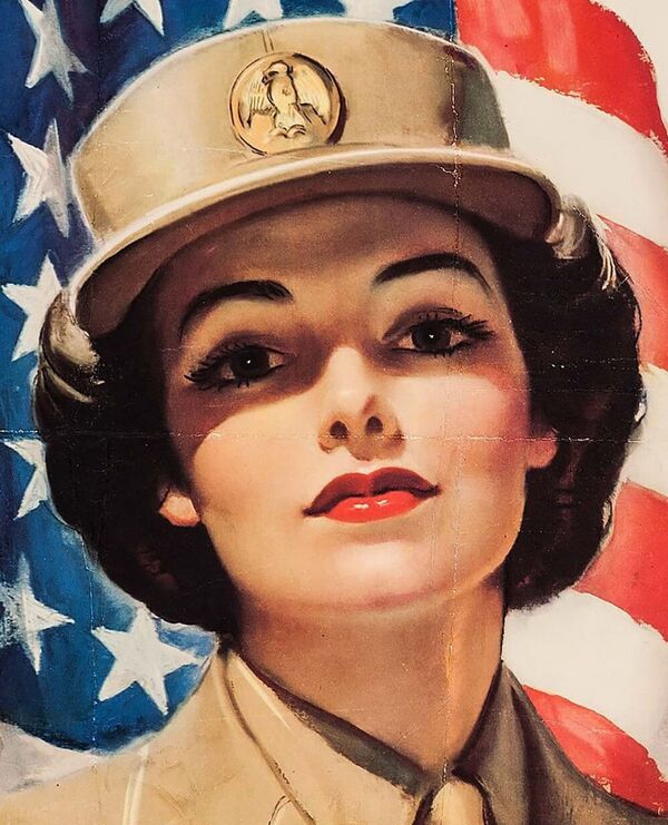 Hasta 1948, las mujeres de Estados Unidos solo podían desempeñar funciones militares en tiempos de guerra. El 12 de junio de 1948, el Congreso de Estados Unidos aprobó la ley de Integración de las Mujeres en las Fuerzas Armadas. Desde entonces, las mujeres en el Ejército estadounidense también pueden ser reclutadas en tiempos de paz. Desde 1992, la ley les permite ser pilotos de combate, y desde 1993, servir en buques de combate. En la actualidad, las mujeres representan el 14,5% del total de los militares estadounidenses en servicio activo (datos del 2018). En la foto: un cartel que anima a las mujeres estadounidenses a unirse a las filas del WAC, el Cuerpo Femenino del Ejército de los Estados Unidos, 1943. - Sputnik Mundo