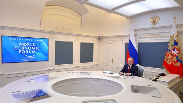 Vladímir Putin, presidente de Rusia, en el Foro Económico Mundial de Davos - Sputnik Mundo
