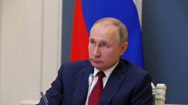 El presidente ruso, Vladímir Putin, en el Foro Económico Mundial de Davos - Sputnik Mundo