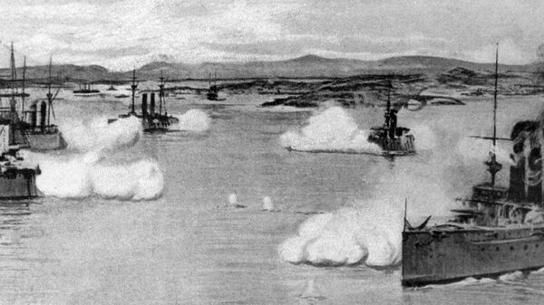 Variag y Koreets participan en una batalla naval contra los buques japoneses - Sputnik Mundo