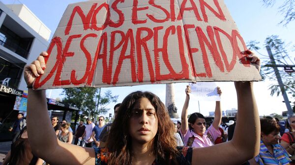 Protesta estudiantil en Guadalajara, Jalisco, contra la violencia y las desapariciones de personas en México - Sputnik Mundo
