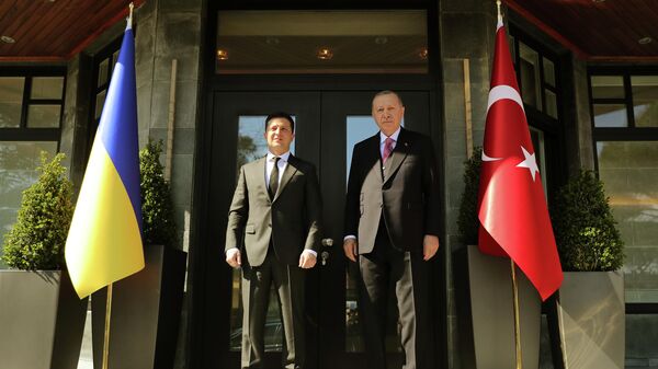 Volodímir Zelenski, presidente ucraniano y Recep Tayyip Erdogan, presidente de Turquía - Sputnik Mundo