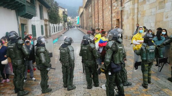 La Policía colombiana durante una jornada de protestas (archivo) - Sputnik Mundo