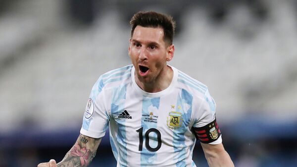 El delantero argentino Lionel Messi durante la Copa América 2021 - Sputnik Mundo