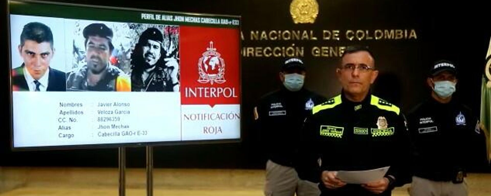 Policía de Colombia expide circular roja de Interpol contra líder de exFARC 'Jhon Mechas', el 1 de agosto del 2021 - Sputnik Mundo, 1920, 01.08.2021