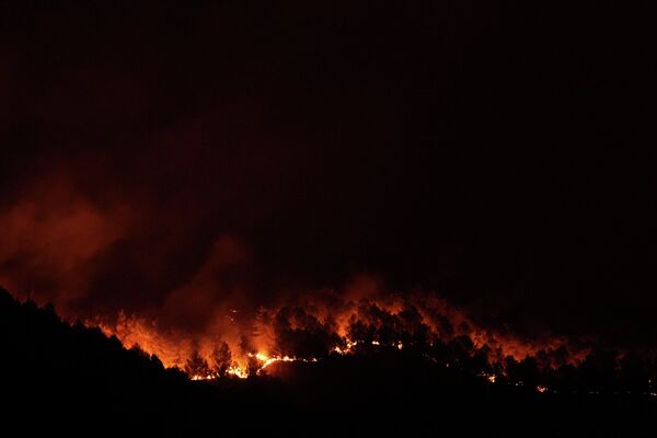 Un incendio forestal en Sicilia, Italia - Sputnik Mundo