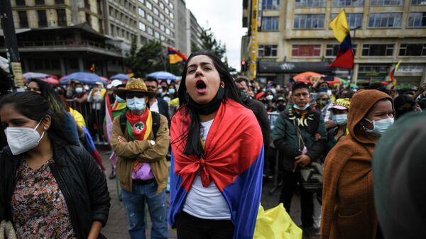 Protestas en Bogotá, Colombia (archivo) - Sputnik Mundo
