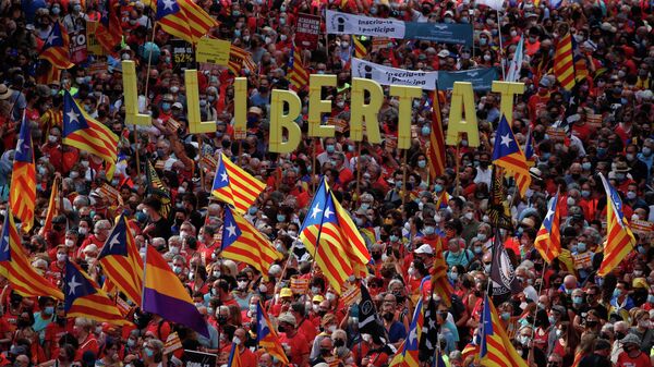 Movilización del movimiento independentista de Cataluña - Sputnik Mundo