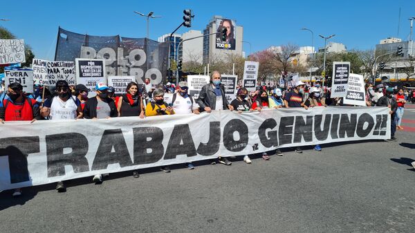 Movimientos de desocupados marchan en Argentina - Sputnik Mundo