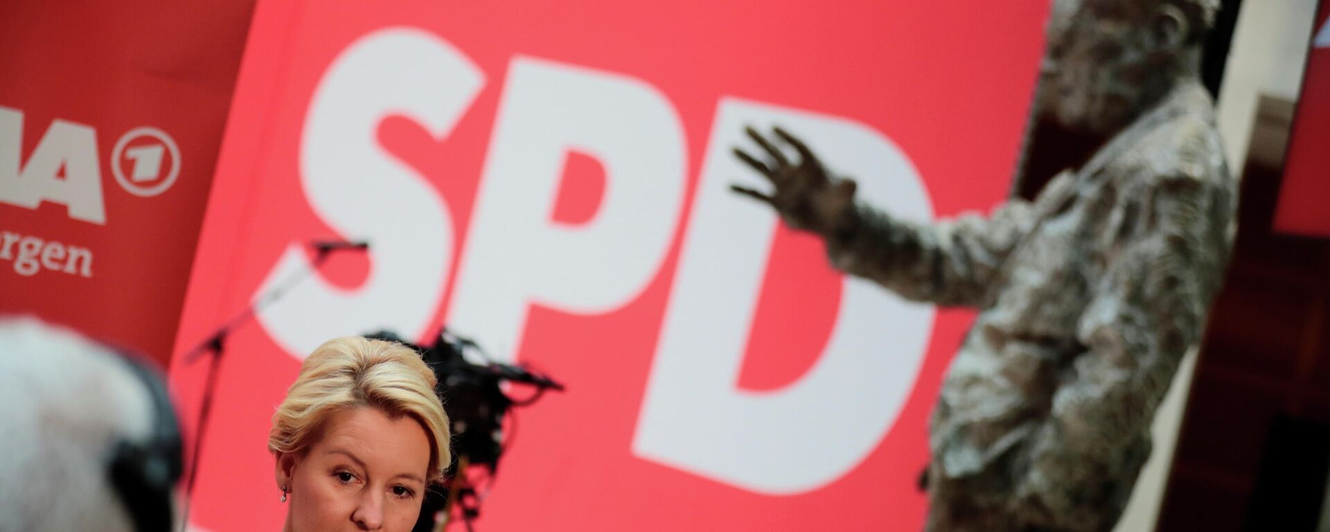 Franziska Giffey, del Partido Socialdemócrata (SPD), durante una entrevista, un día después de las elecciones parlamentarias, en Berlín, Alemania, el 27 de septiembre de 2021 - Sputnik Mundo, 1920, 27.09.2021