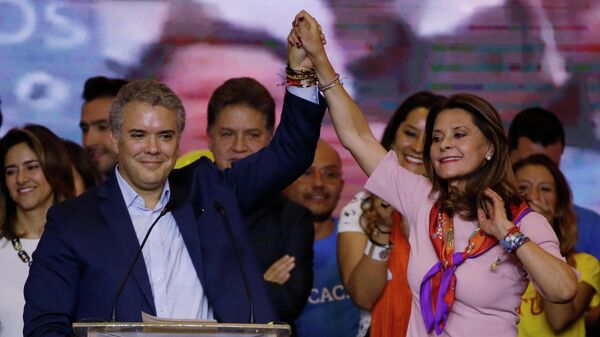 El presidente de Colombia, Iván Duque, y la vicepresidenta, Marta Lucía Ramírez - Sputnik Mundo