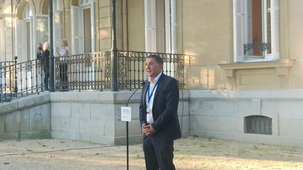 Arnaldo Otegi durante la declaración en el palacio de Aiete (San Sebastián) - Sputnik Mundo