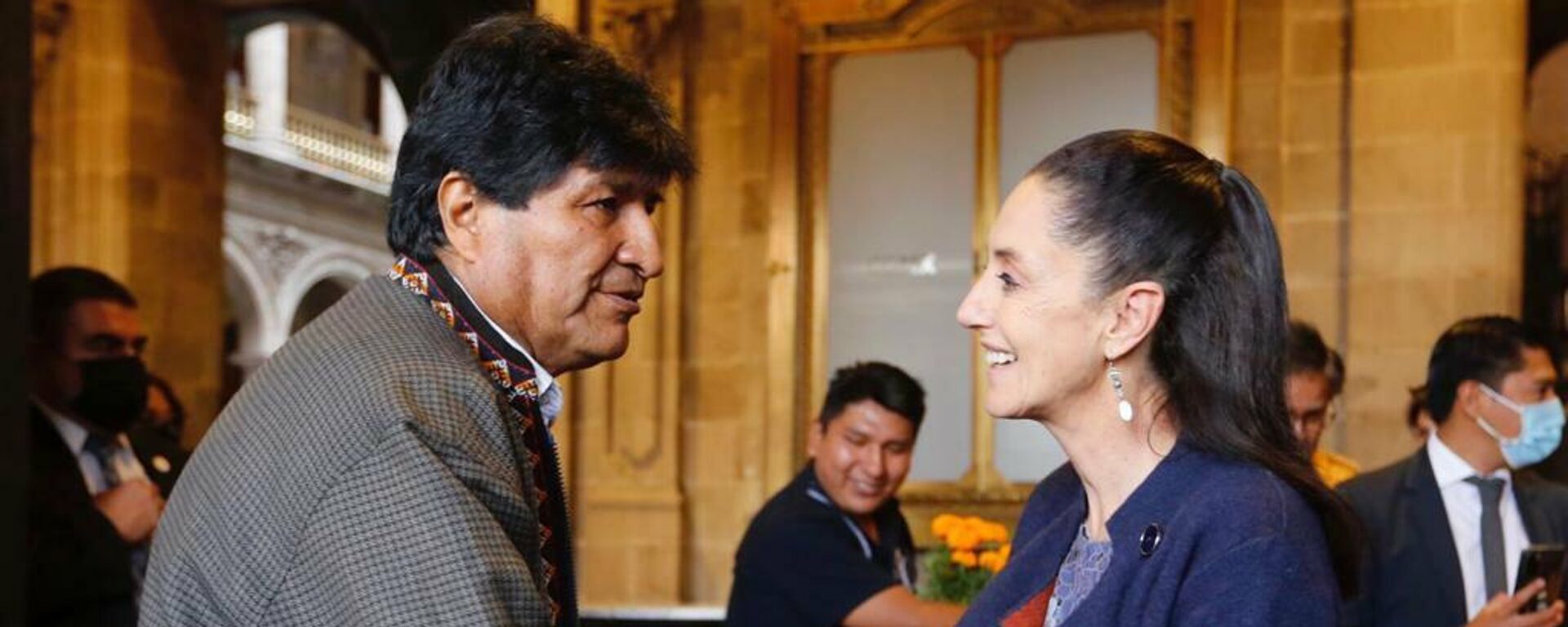 Evo Morales, expresidente de Bolivia, y Claudia Sheinbaum, jefa de gobierno de CDMX - Sputnik Mundo, 1920, 22.10.2021