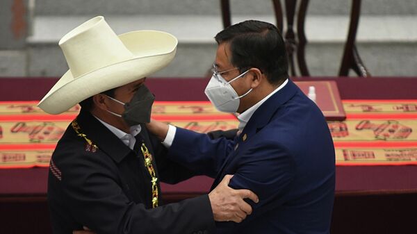 Presidente de Perú, Pedro Castillo, y presidente de Bolivia, Luis Arce - Sputnik Mundo