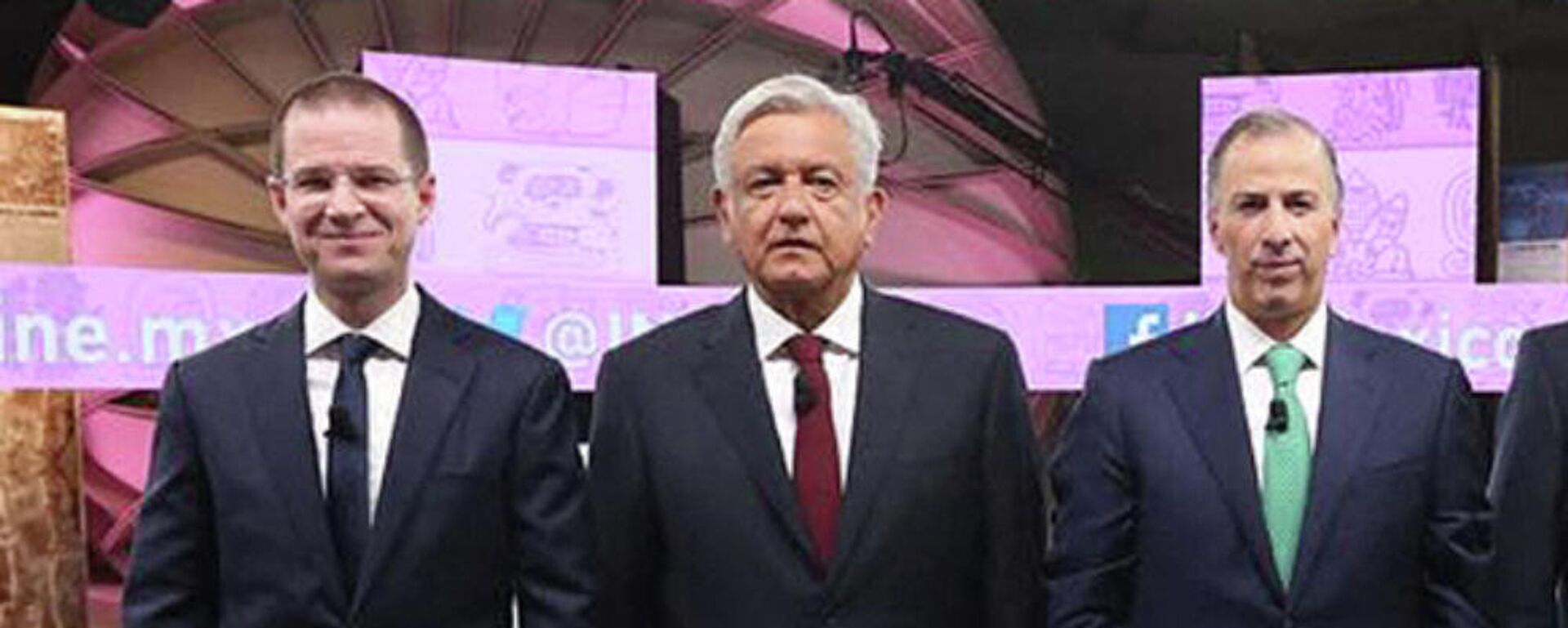 Ricardo Anaya, Andrés Manuel López Obrador y José Antonio Meade, candidatos presidenciales en 2018 - Sputnik Mundo, 1920, 08.11.2021