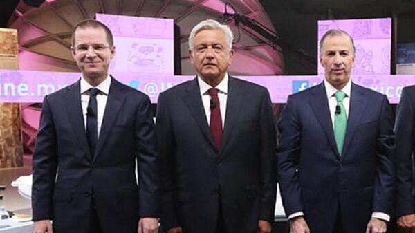 Ricardo Anaya, Andrés Manuel López Obrador y José Antonio Meade, candidatos presidenciales en 2018 - Sputnik Mundo