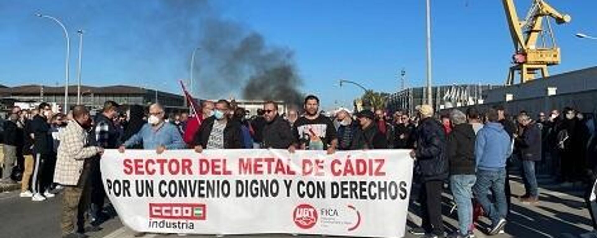 Una protesta en Cádiz de los trabajadores del metal - Sputnik Mundo, 1920, 16.11.2021