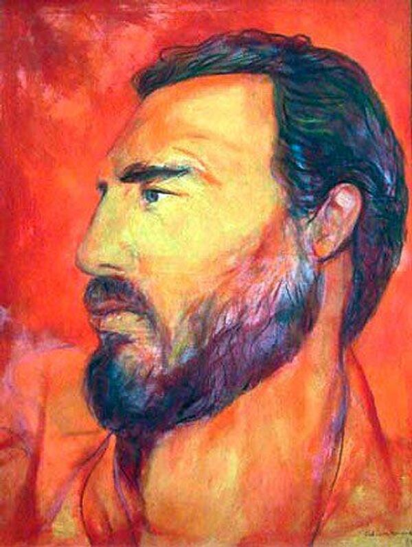 Un retrato de Fidel Castro, obra del pintor Servando Cabrera. - Sputnik Mundo
