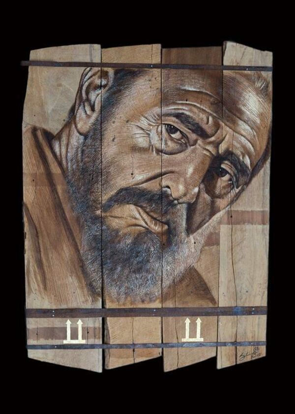 Imagen de Fidel Castro del artista Jorge César Sáenz que pertenece a la exposición colectiva Guerrillero del tiempo. - Sputnik Mundo