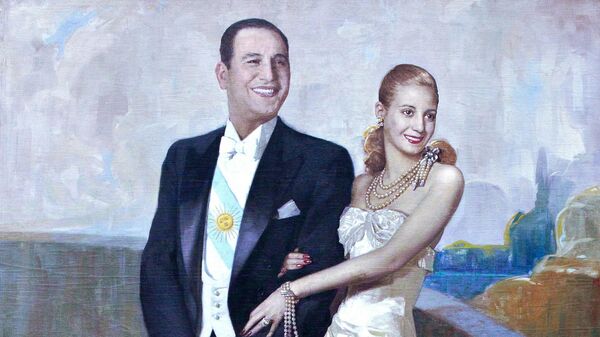 Retrato del expresidente Juan Domingo Perón y María Eva Duarte de Perón - Sputnik Mundo
