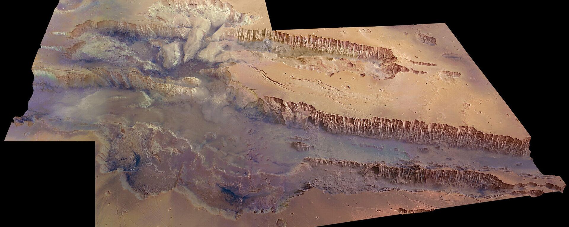 Valles Manieris, zona de Marte donde hay yacimientos de agua.  - Sputnik Mundo, 1920, 17.12.2021