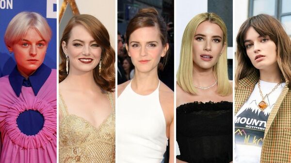 Las actrices Emma Corrin, Emma Stone, Emma Watson, Emma Roberts y Emma Mackey - Sputnik Mundo