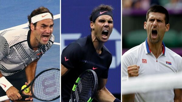 Roger Federer, Rafael Nadal y Novak Djokovic - Sputnik Mundo