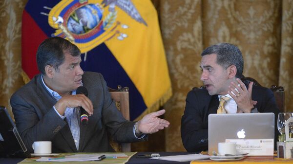 Expresidente de Ecuador Rafael Correa y el ex secretario de Comunicación Fernando Alvarado - Sputnik Mundo