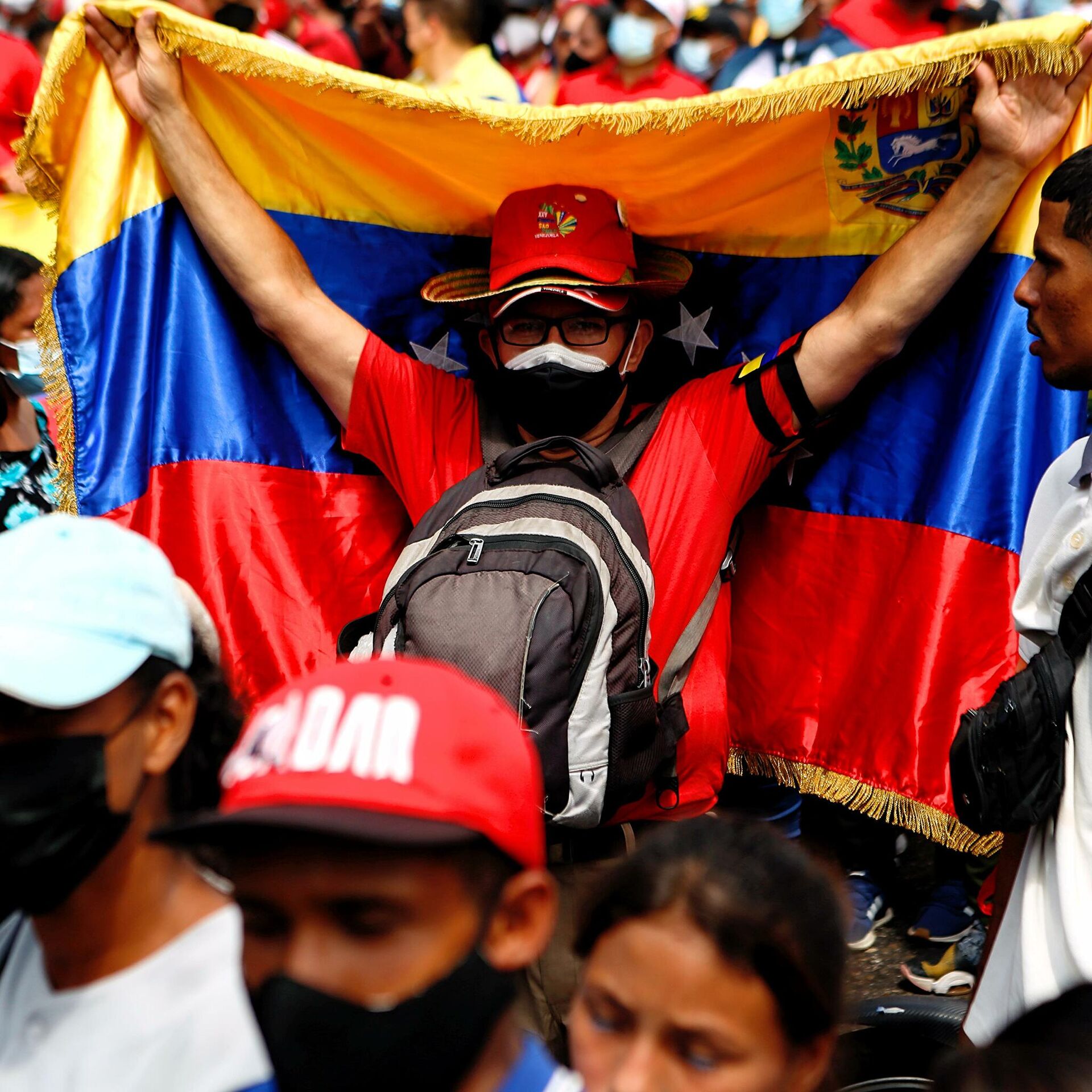 Con banderas de Venezuela marcharon este 4 de febrero en Caracas Con banderas de Venezuela marcharon este 4 de febrero en Caracas - Sputnik Mundo, 1920, 05.02.2022